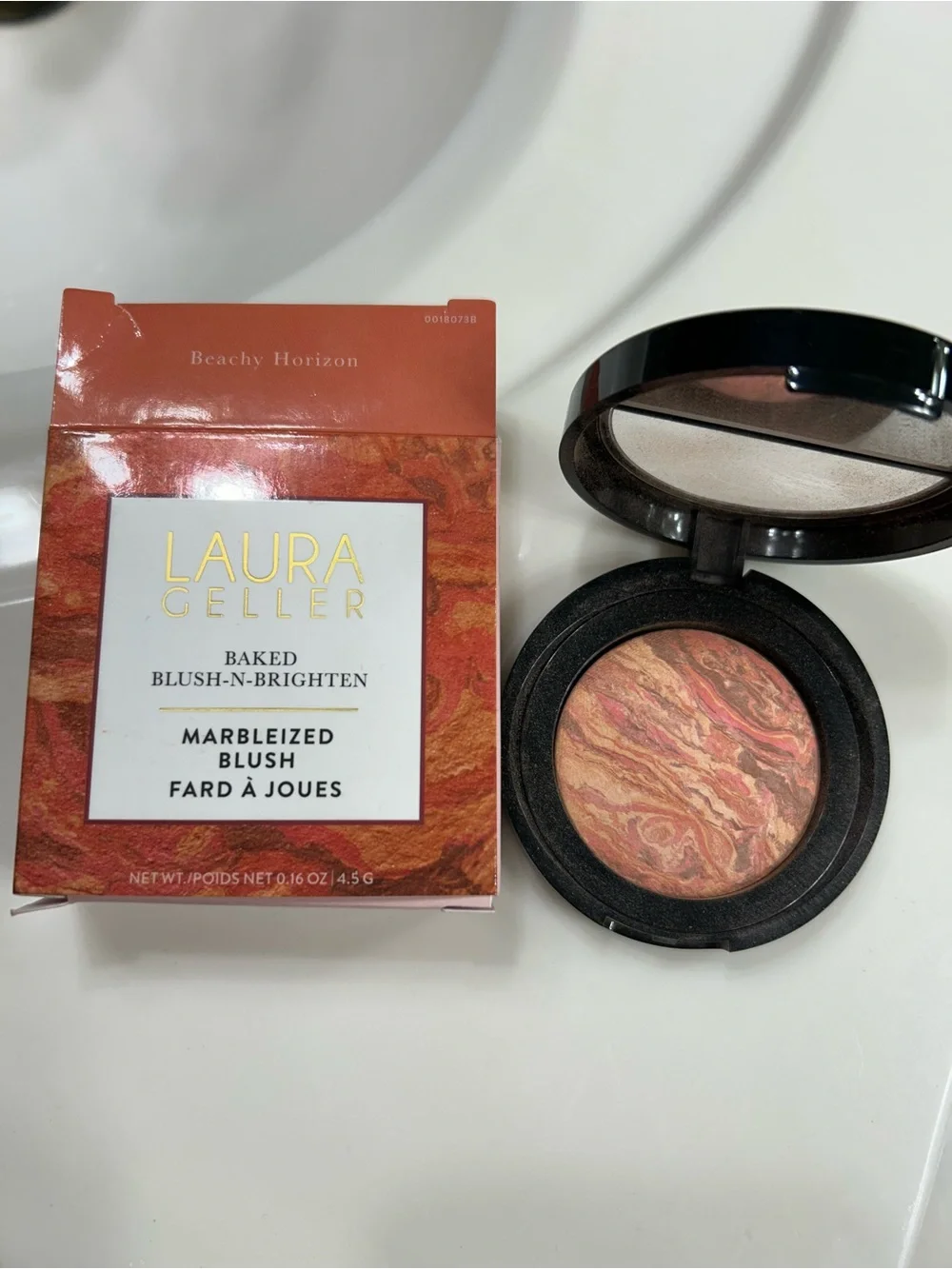 Laura Geller Beachy Horizon Marbleized Baked Blush - Coral & Peach Swirl